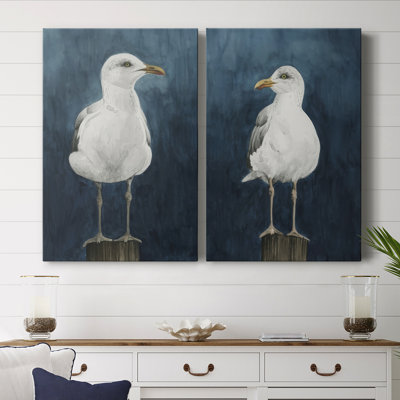 Night Gull I - Toile tendue avec châssis de qualité supérieure - Prêt à accrocher