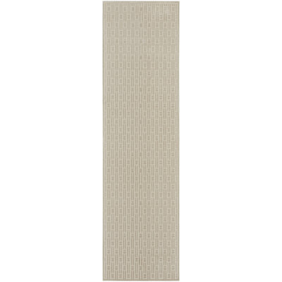 Nourison Washable Charm 2'2" x 8' Silver Ivory Modern Indoor Rug