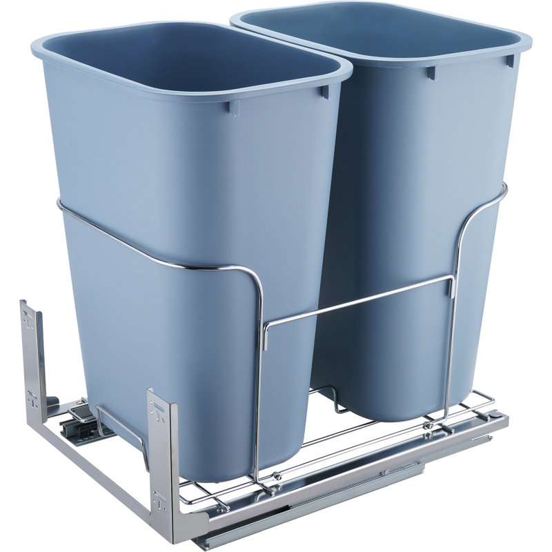 Poubelle coulissante VEVOR, poubelles doubles 35L, poubelle de cuisine avec glissière à fermeture en douceur