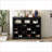 Shoe Cabinet with 24 Cubbies, Contemporary Curved Base, Versatile Hallway/Bedroom Storage, Black | Particle Board | Hallway