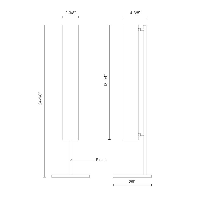Lampe de table noire 24,125 "avec USB Gramercy