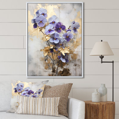 Violette ornée mauve et violette sur fond V