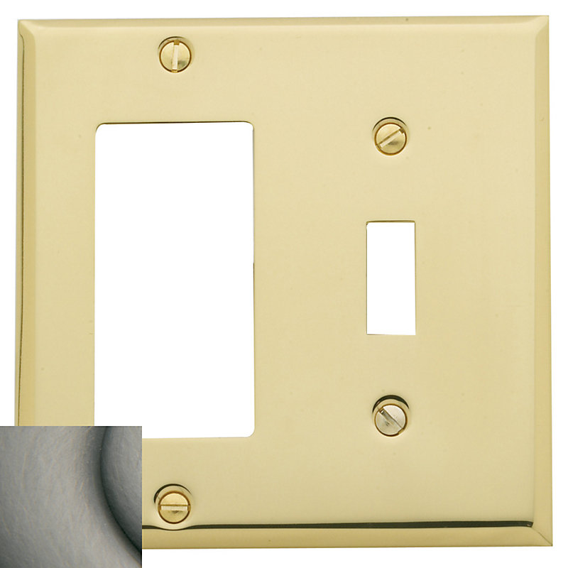2-Gang Toggle Light Switch/Rocker Combination Wall Plate, Polished Brass