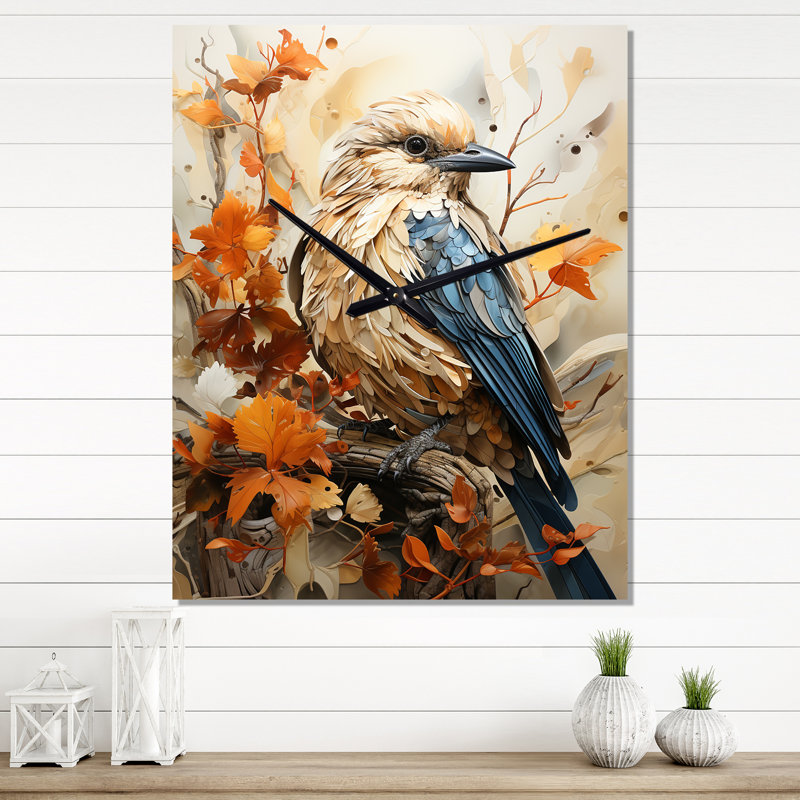 Oiseau Avian Realism - Horloge murale oiseau surdimensionnée, Petit