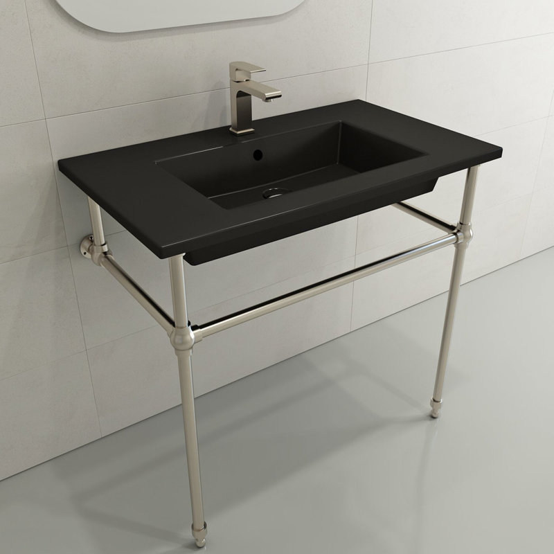 Ravenna 19.7 in. L Bathroom Sink, Matte Black, Single-Hole