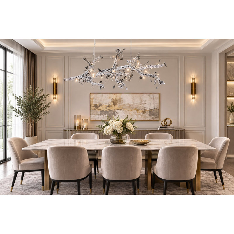 Eclectic 20 Light Crystal Branch Chandelier