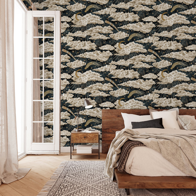 Josephine Munsey Juniper Wallpaper Roll by Josephine Munsey, Black/Gold/Beige