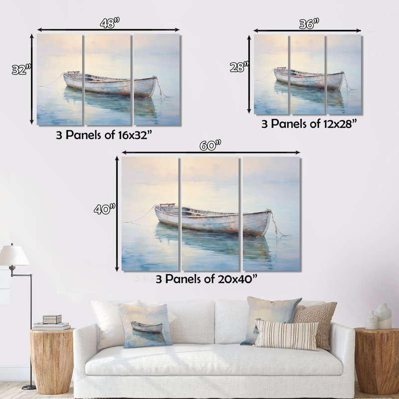 «Boat Ethereal Waters I - Transport», ensemble d'art sur toile, H 28 po x l 36 po x P 1 po