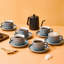 6-Piece Teacup And Saucer Set, Modern Porcelain Coffee Mug With Gold Spoon-870457888