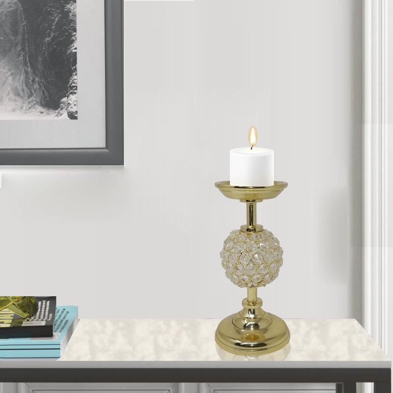9'' H Tabletop Candlestick, Gold