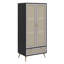 Armoire de rangement en bois avec tringle suspendue Boho
