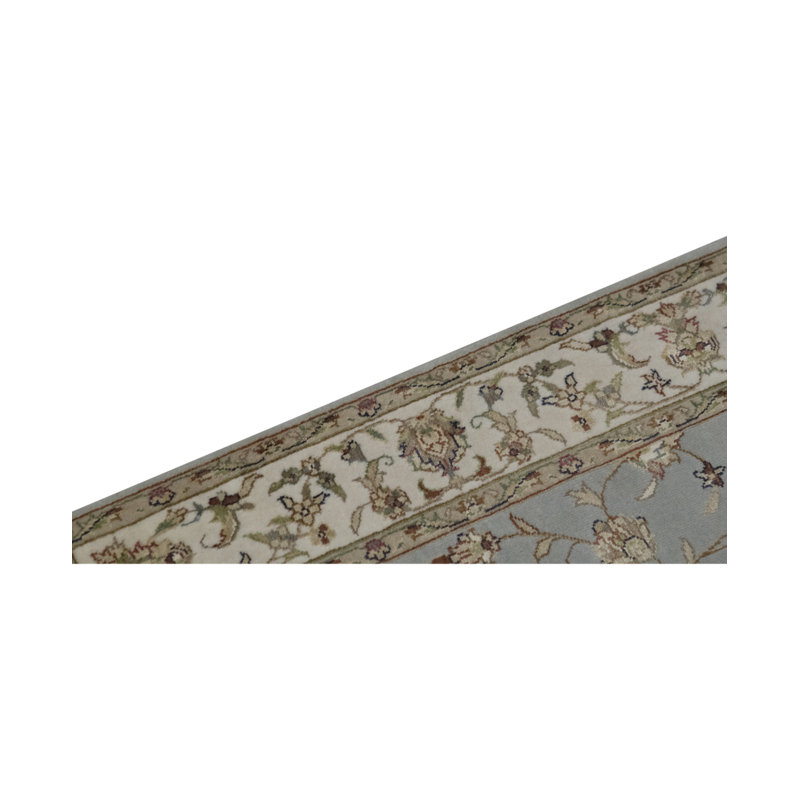 Crown Wool Oriental Area Rug in Blue/Camel