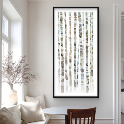 Watercolor Birch Tree Forest - Best Selling Framed Print
