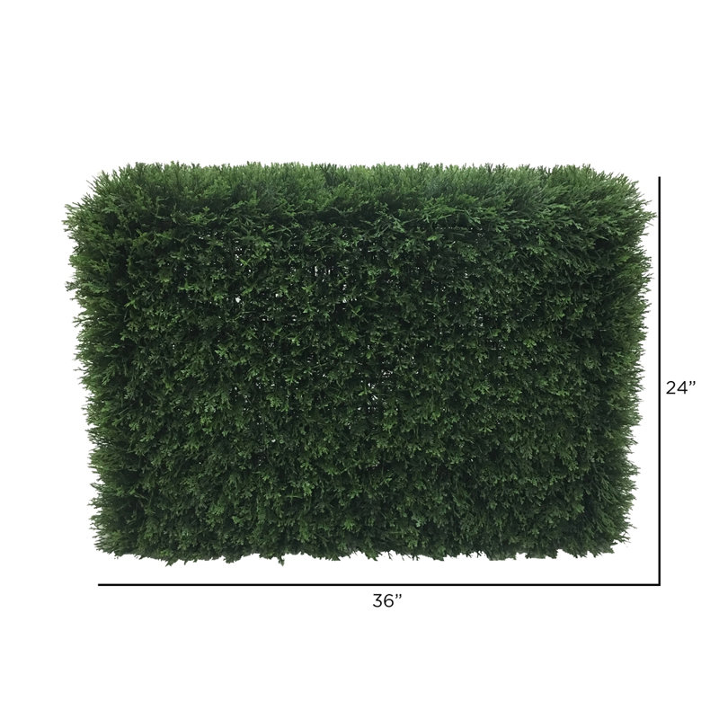 Vickerman Everyday Green Cedar Hedge, 24" H x 36" W x 12" D