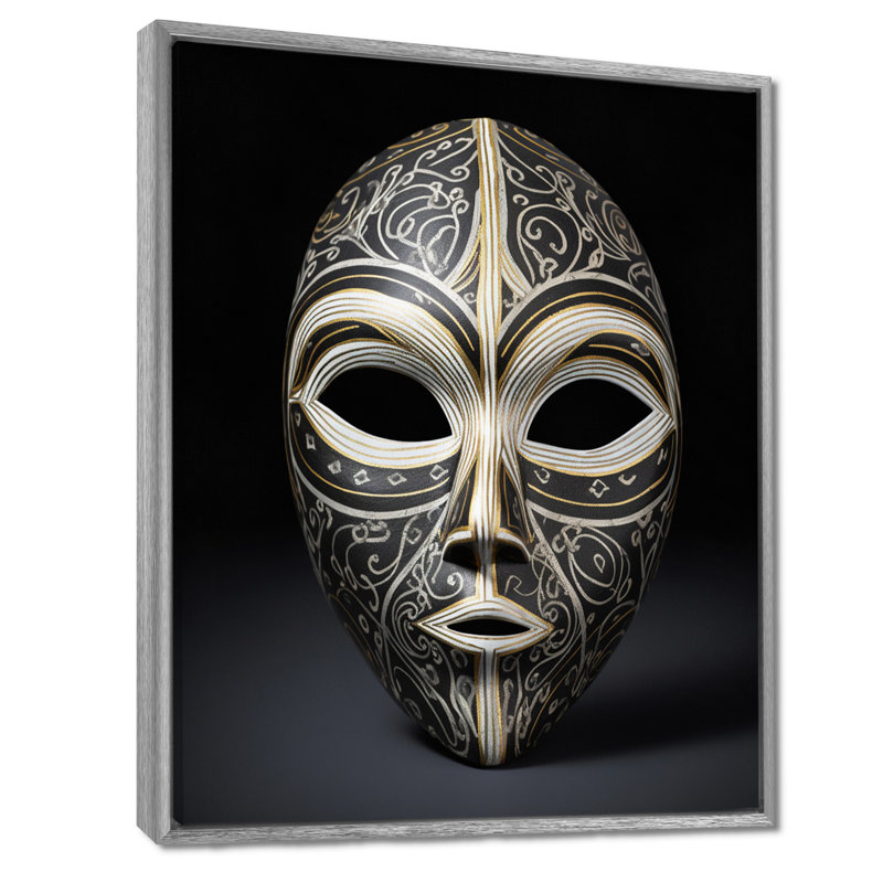 Impression sur toile, "Ethnical Traditional African Mask" - Tribal africain, H 44 po x l 34 po x P 1,5 po