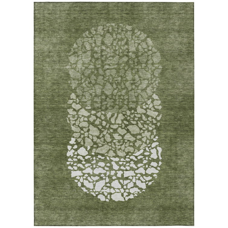 Machine-Washable Stain Resistant Abstract Area Rug