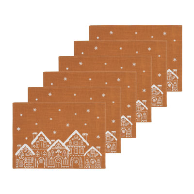 Ensemble de 6 napperons Gingerbread Village Christmas