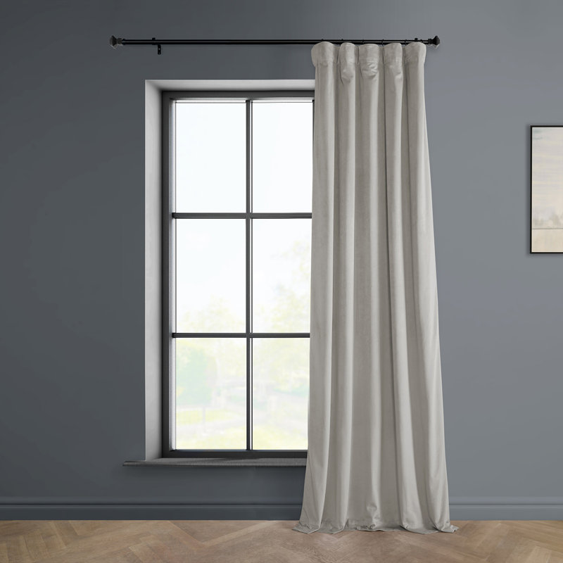 Matra Room Darkening Rod Pocket Single Curtain Panel, 50" W x 108" L, City Gray