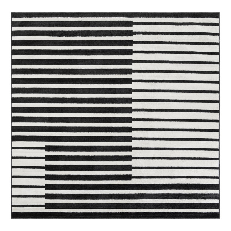 Latitude Run® Namsen Nikolis Rug Black, Square 10'