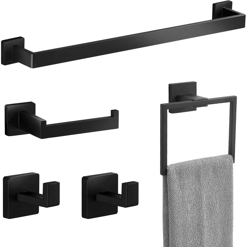 Bathroom Hardware Set, Black
