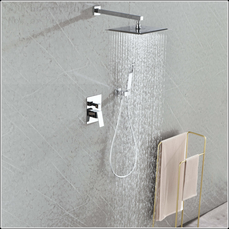 12-Inch Wall Mounted Rain Shower System, Chrome