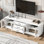 Meuble télé 68,9 po pour téléviseur de 68 po ou moins, meuble multimédia avec tablettes réglables pour le salon