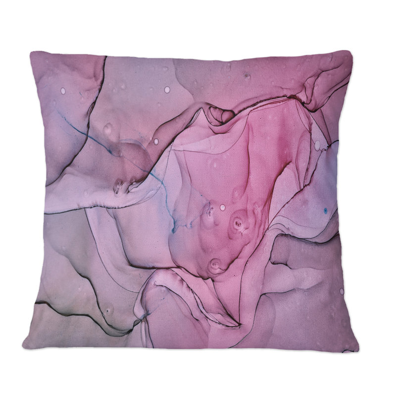 Coussin décoratif en marbre rose et mauve, 18 po x 18 po