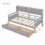 Lit de jour, support en lattes de bois, avec tablettes de chevet et deux tiroirs-830311942-830311936