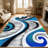 1PC Abstract Swirl Coastal Nautical Wave area rugs for Living Room, Soft and Comfortable, Suitable for all seasons, easy-to-maintain, machine washable Indoor floor mat, Under Table Farmhouse suitable for dining room, bedroom, entryway, patio,-1010114575