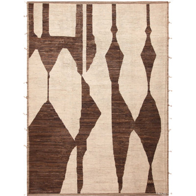 Tapis asiatique moderne One-of-a-Kind Earthy Tones