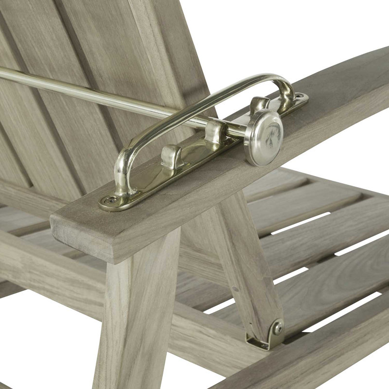 Croquet Teak Patio Chair with Cushions, Welt, Oyster Teak, Natural White