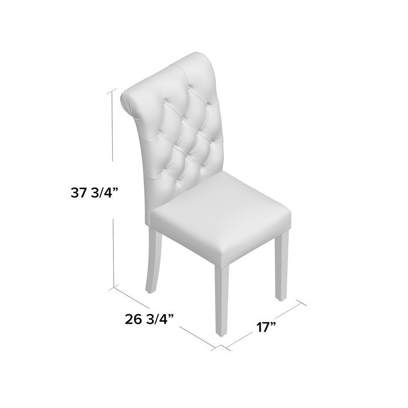 Jocelyn Ash Gray Tufted Parson-Style Side Chair Set