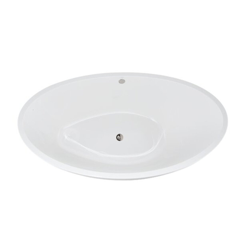 Picasso 66'' L Soaking Bathtub, Glossy White, Polished Brass