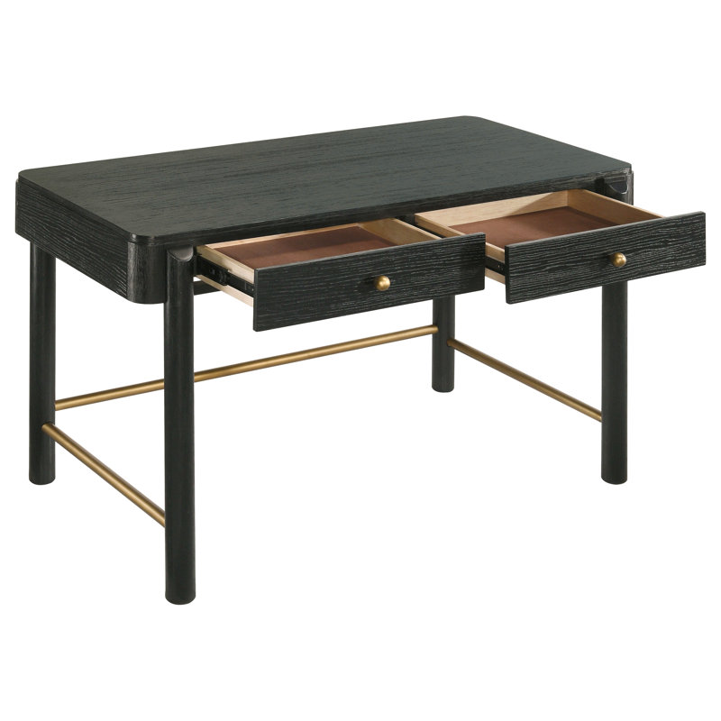 Table de maquillage noire à 2 tiroirs pour la chambre à coucher