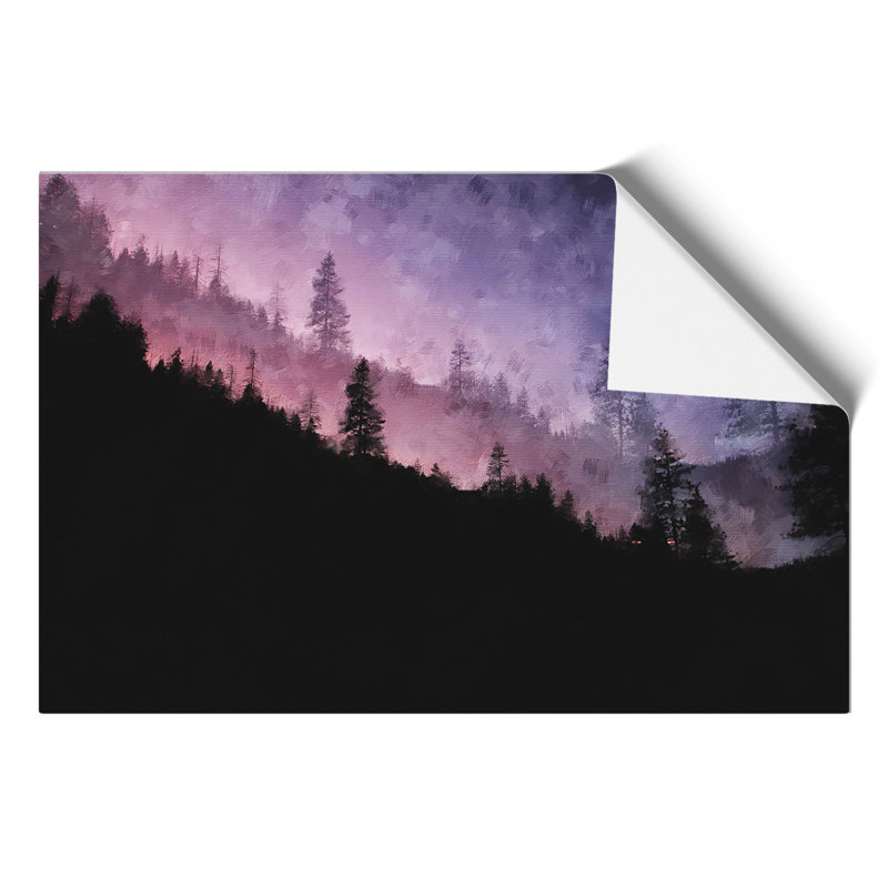 Purple Forest Painting - Frameless Print, 42cm H x 59cm W x 0.1cm D
