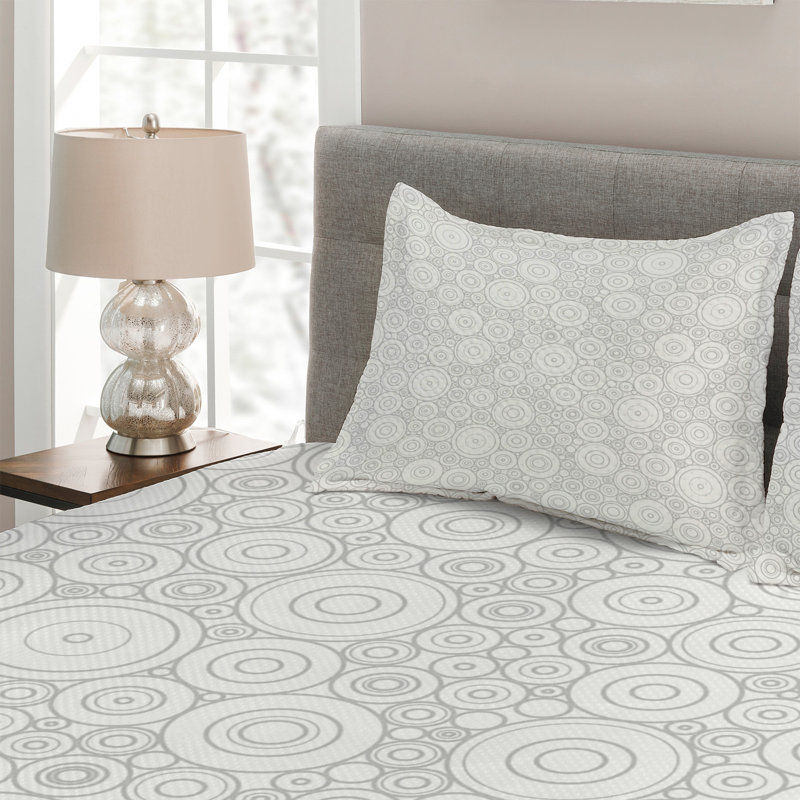 Modern & Contemporary Geometric Shapes Coverlet, King Bedspread + 2 Shams