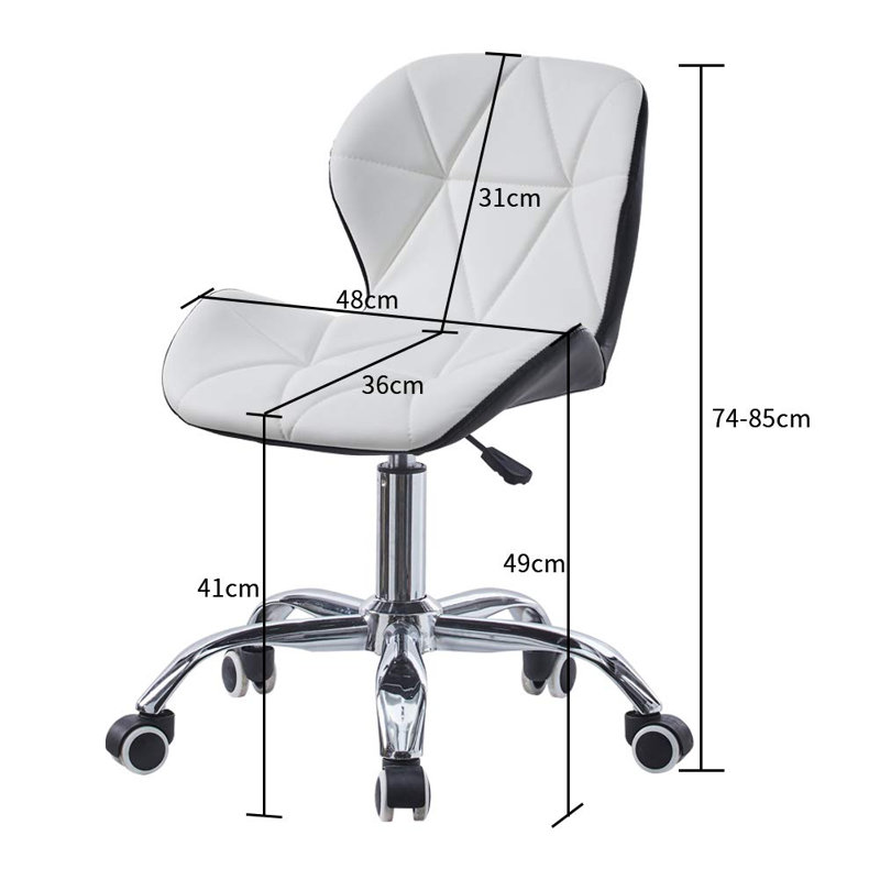 Alaynah Office Chair, White, White