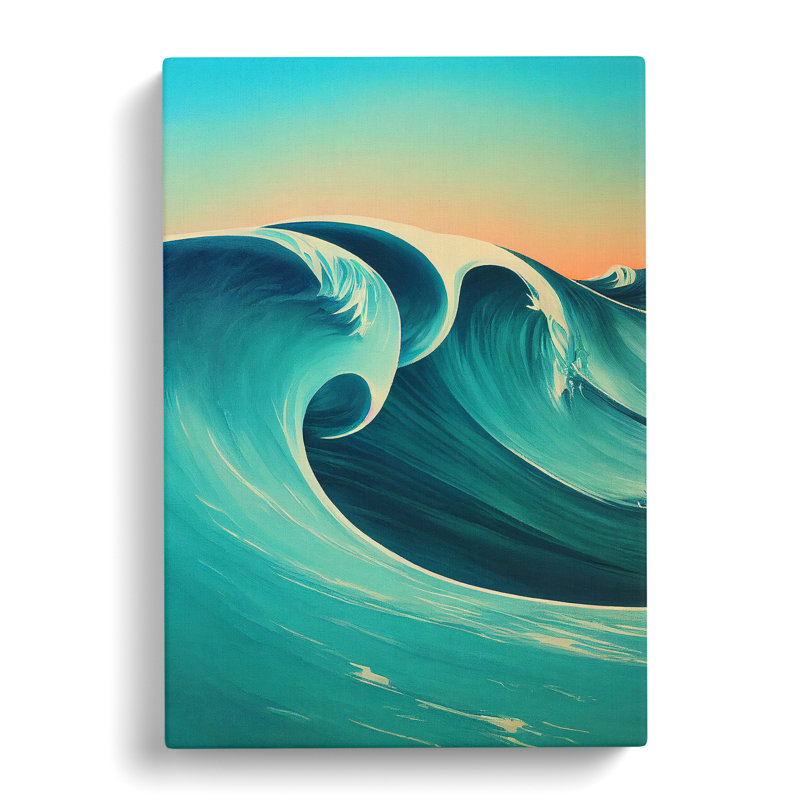 Ocean Wave At Sunset No.8 - Wrapped Canvas, 76cm H x 50cm W x 3cm D