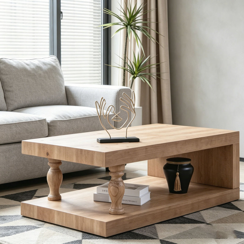 Wood coffee table