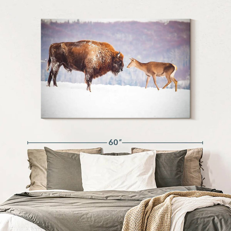 Aadvi Bison And Deer In Winter