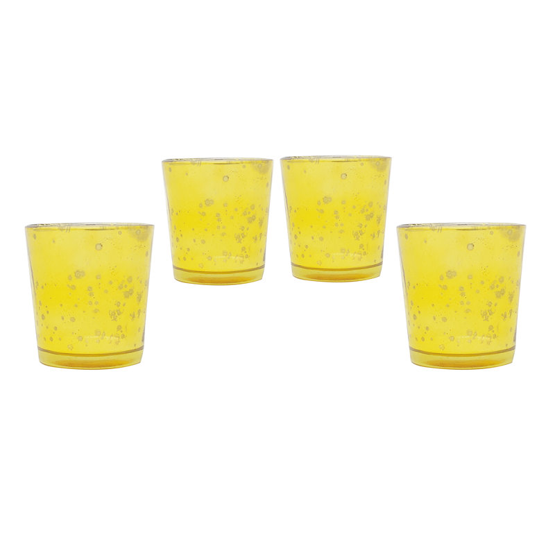 2.5'' H Glass Tabletop Votive Holder, Gold, 4