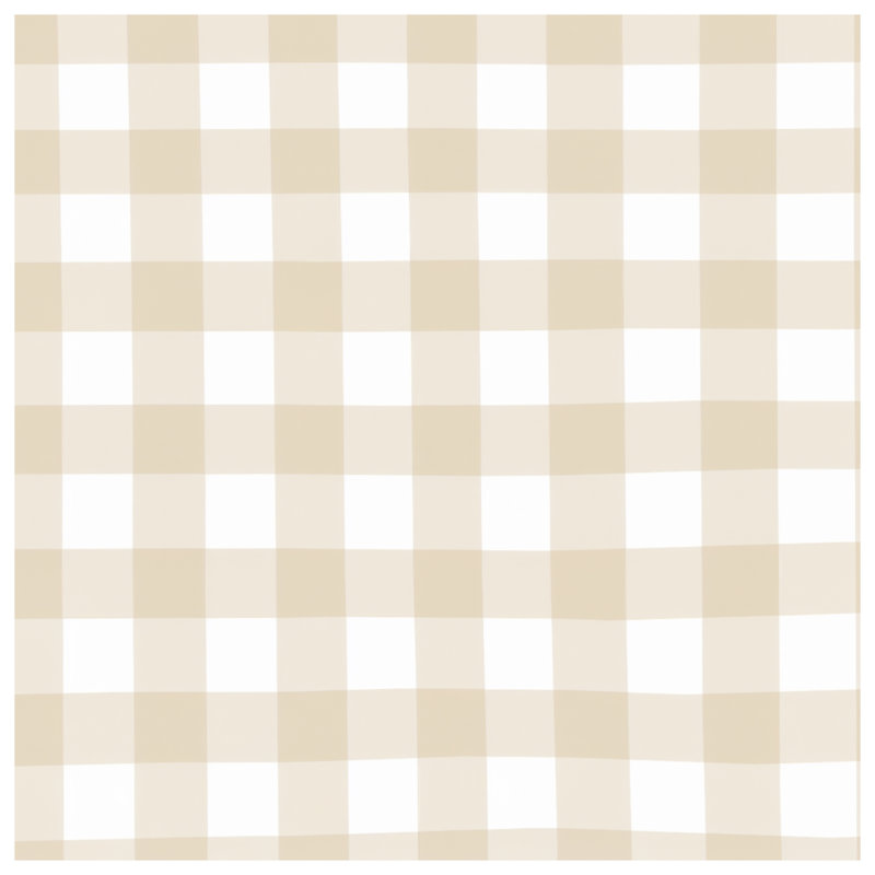 Édredon beige à motif vichy blanc, King