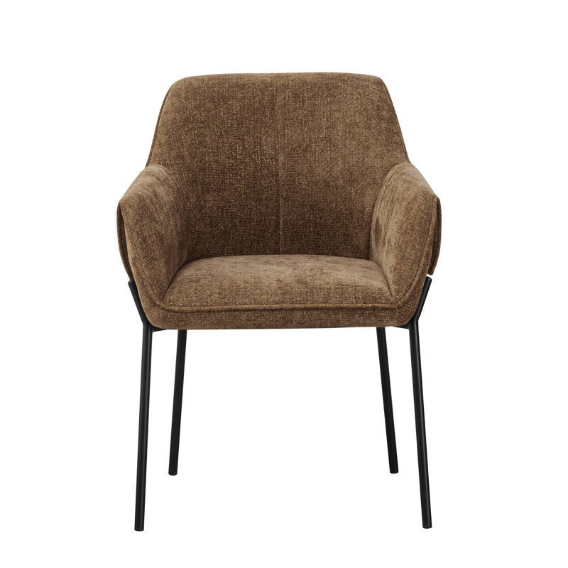 Milan Chenille Effect Dining Chair, Brown