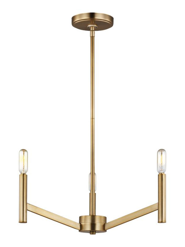 Vector 3 - Light Chandelier, Satin Brass, No
