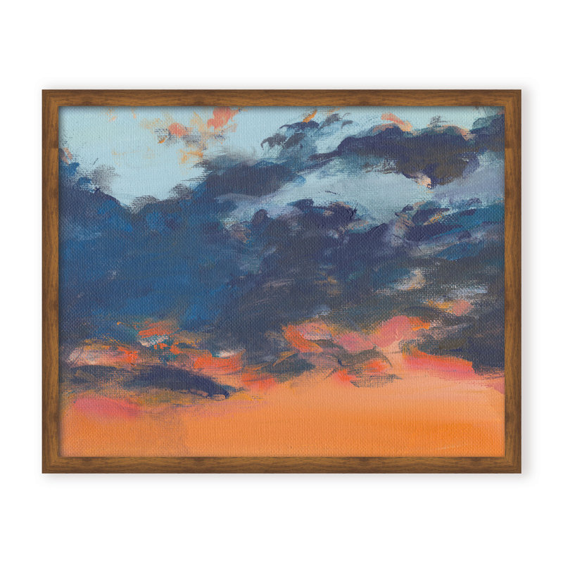 Coastal Retreat Asbury Park Sunset, Framed Canvas, Beige, 24" H x 30" W x 2.375" D
