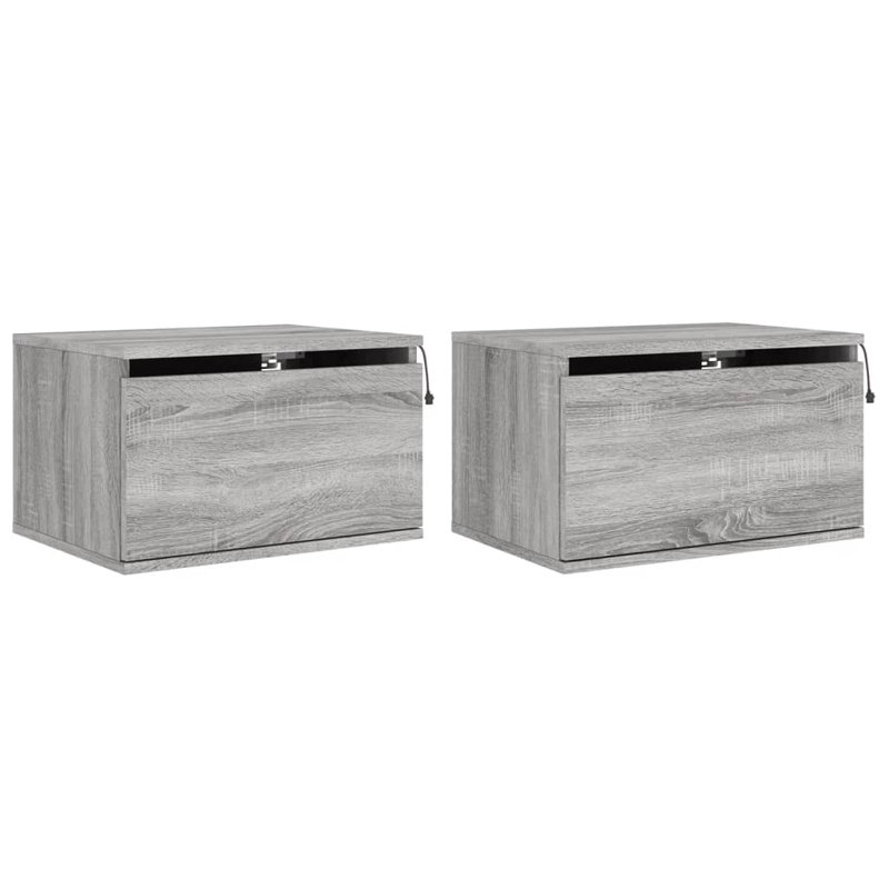 Brayle 50cm W Bedside Table, Grey Sonoma