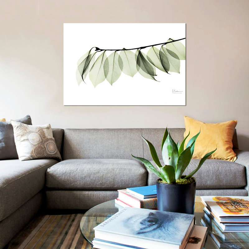 «Camelia Leaf in White» par Albert Koetsier, reproduction d'art graphique sur toile, H 12 po x l 18 po x P 1,5 po