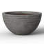 Grand pot de fleurs rond en pot de 17 po en béton gris foncé avec trous de drainage pour l'intérieur et l'extérieur-512931456-512931457