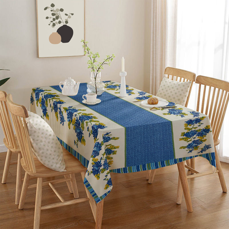 Durable Tablecloth, 50% Cotton / 50% Polyester, 55.1 x 118.1 inches | Machine Washable at 86°F, Tumble Dryer Safe, Ironable | Perfect for Dining Room, Parties & Everyday Use, Elegant Design & Easy Care