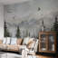 Murale paysage de montagne brumeuse-1993410156